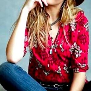 Anthropologie Maeve Woodland Blouse